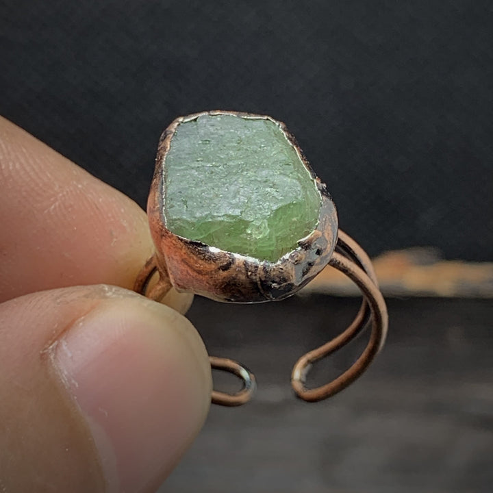 Natural Raw Birthstone Ring - Selina-January & Pomegranate-The Livary