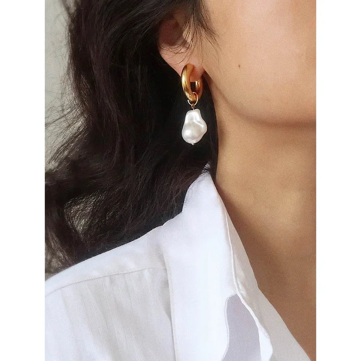 Baroque Pearl Earrings - Isadora-The Livary