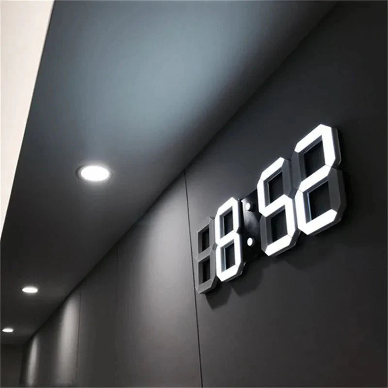 3D LED Wall Clock with Dimmable Lighting – Timora-White-The Livary