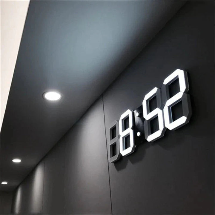 3D LED Wall Clock with Dimmable Lighting – Timora-White-The Livary