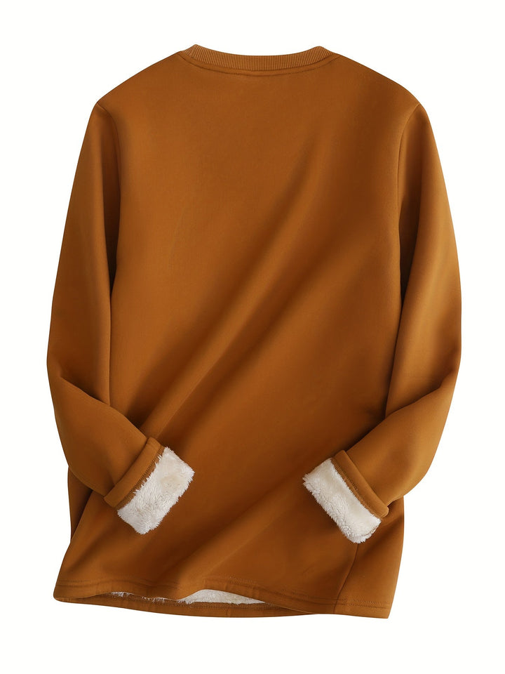 Comfortable Oversized Women's Sweatshirt - Elina-Brown-S-The Livary