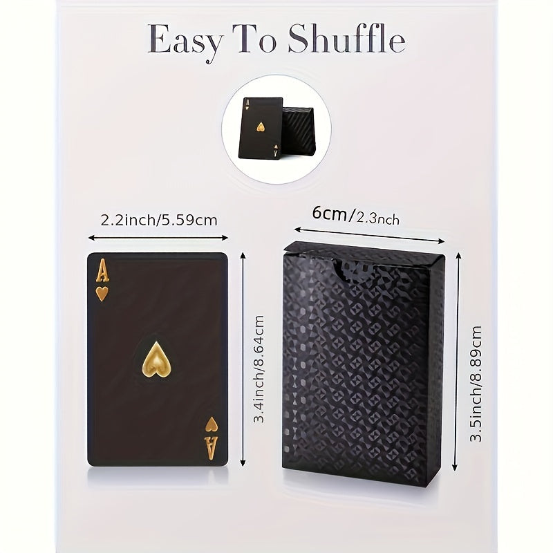 Luxury Black Playing Cards - Waterproof & Flexible with Storage Box - Noctura