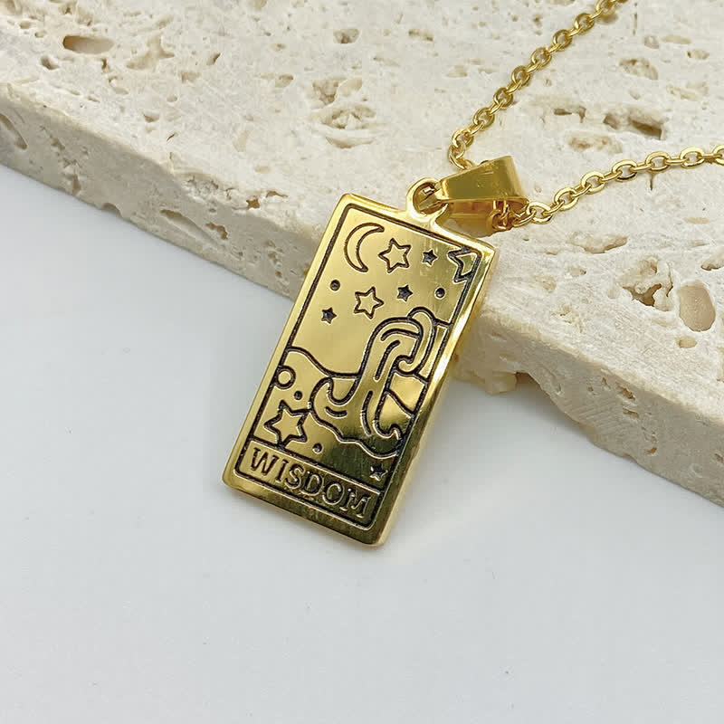 Vintage Tarot Card Lucky Charm - Seraphina-Wisdom-Gold-The Livary