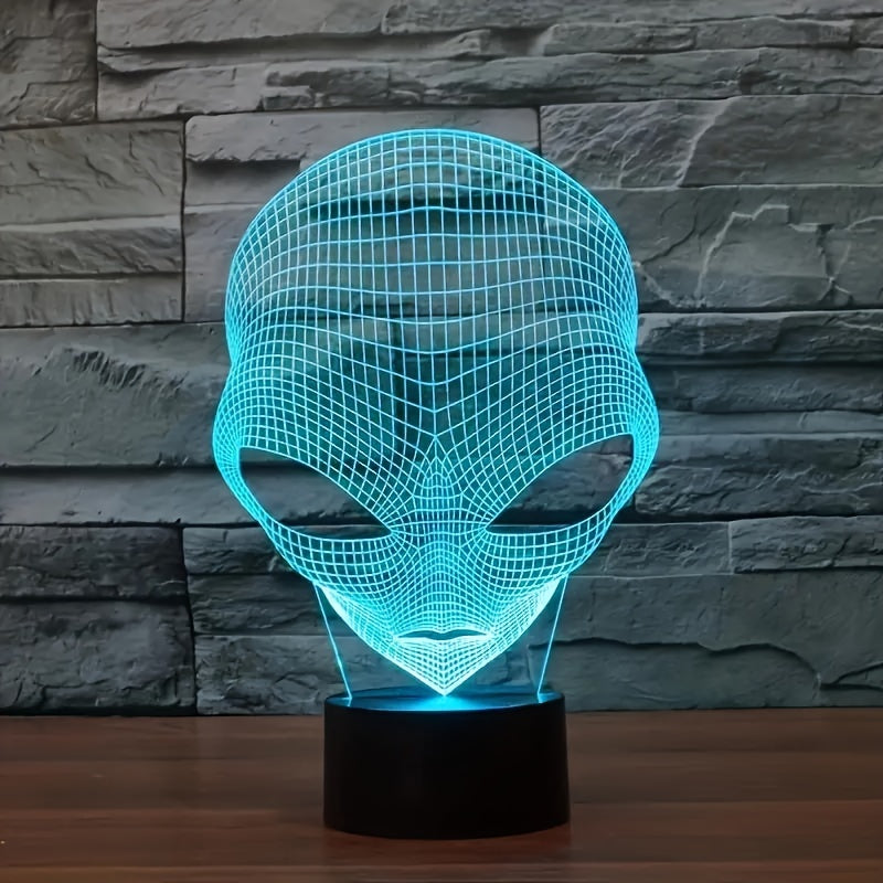 3D Alien Head LED Table Lamp with 7 Colours - Lunaris-The Livary