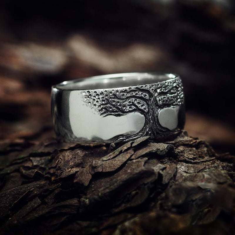 Stylish Tree of Life Ring - Lina-Silver-1.93 in-The Livary