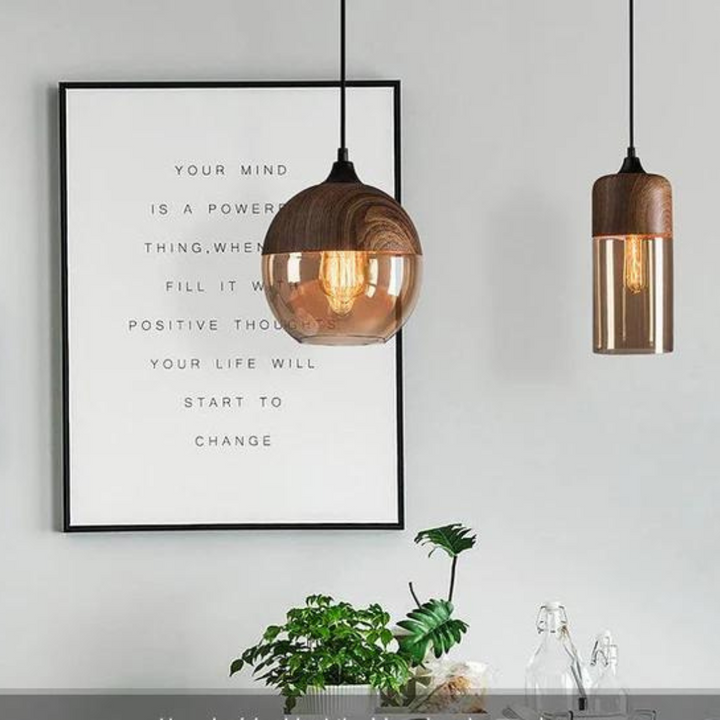 Stylish Scandinavian Wooden Ceiling Lamp - NordLuna-Type A-The Livary