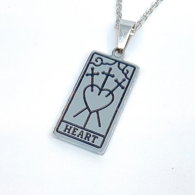 Vintage Tarot Card Lucky Charm - Seraphina-Three of Swords-Silver-The Livary