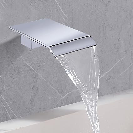Sensor Wall Tap with Waterfall Outlet – Fluxis-Chromium-The Livary