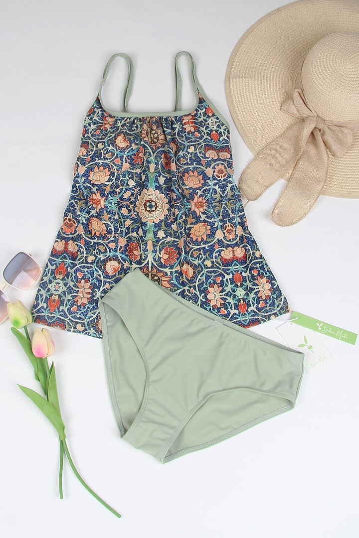Stylish Sleeveless Bikini with Attractive Pattern - SummerGlow-S (36/38)-The Livary