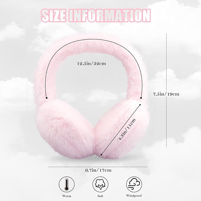 Fluffy Foldable Faux Fur Winter Ear Warmers - FauxSnugs-White-The Livary