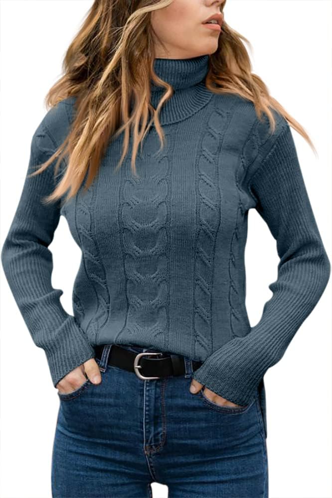 Stylish Knitted Women's Turtleneck - Denise-Apricot-S-The Livary