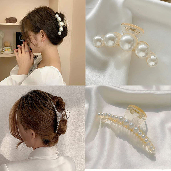 Stylish Pearl Hair Clips - 4-Pack-Set 1-The Livary
