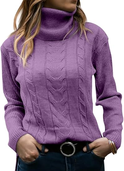 Stylish Knitted Women's Turtleneck - Denise-Lila-S-The Livary