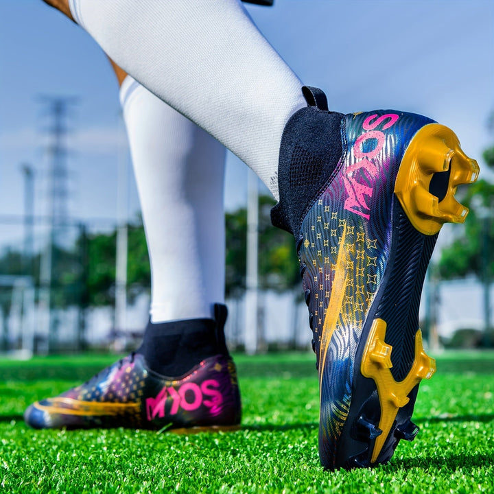 Men's Football Boots with Grip & High Ankle Design – Dario-White-7-The Livary