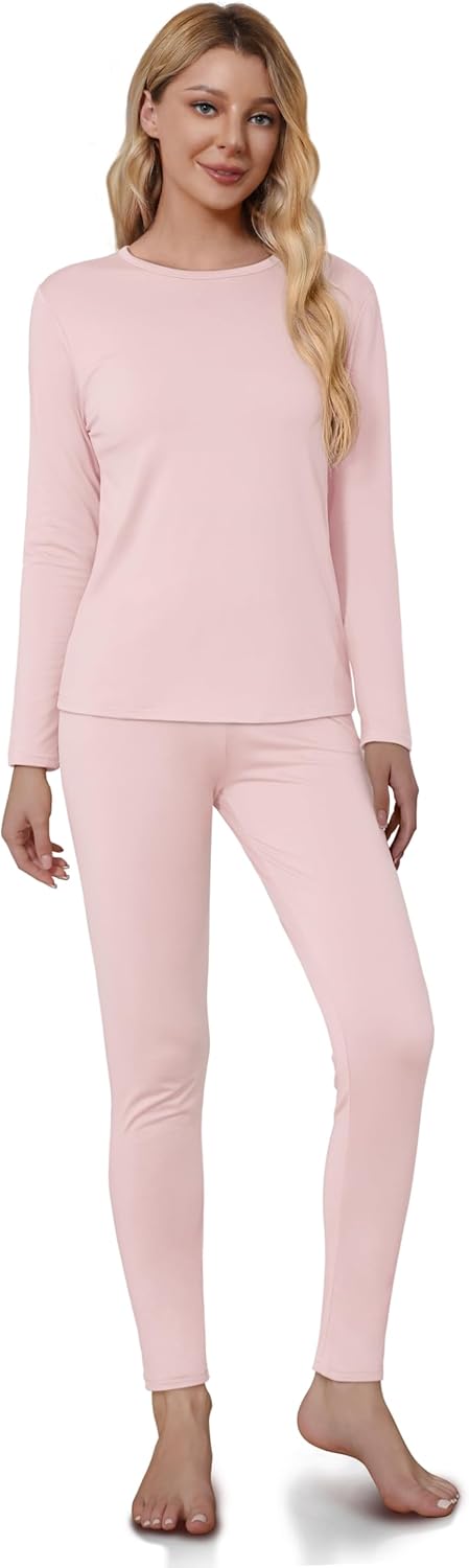 Thermal Underwear for Women - Sophie-Light Pink-XS-The Livary
