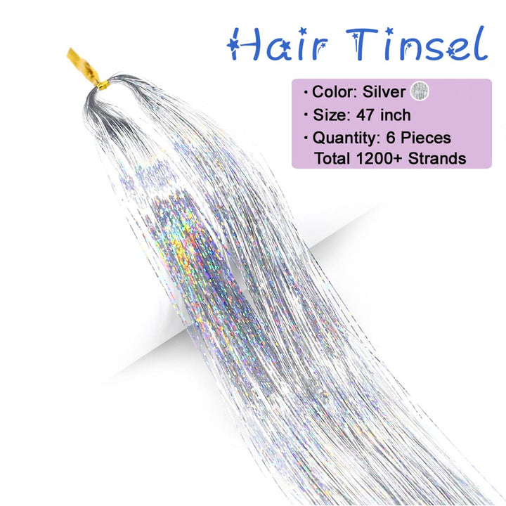 Sparkling Hair Tinsel Kit – Strands of Glitter!-Gold-The Livary