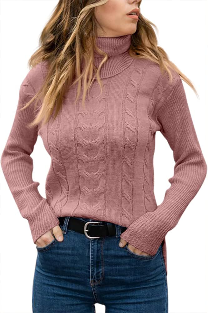 Stylish Knitted Women's Turtleneck - Denise-Apricot-S-The Livary