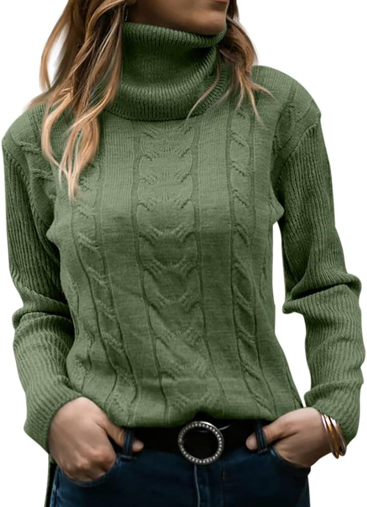Stylish Knitted Women's Turtleneck - Denise-Apricot-S-The Livary