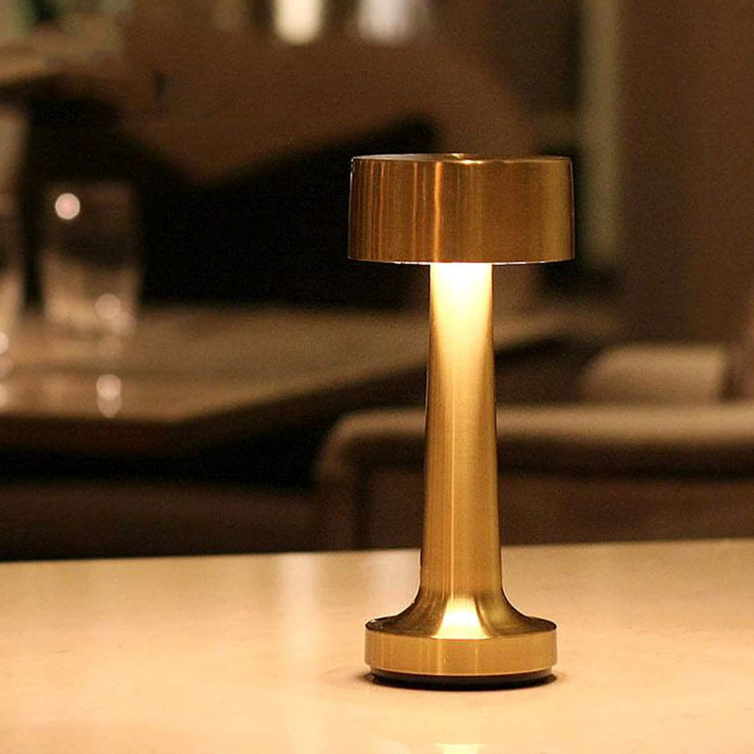 Modern Dimmerable Table Lamp - Victor-Gold-Cylinder-The Livary