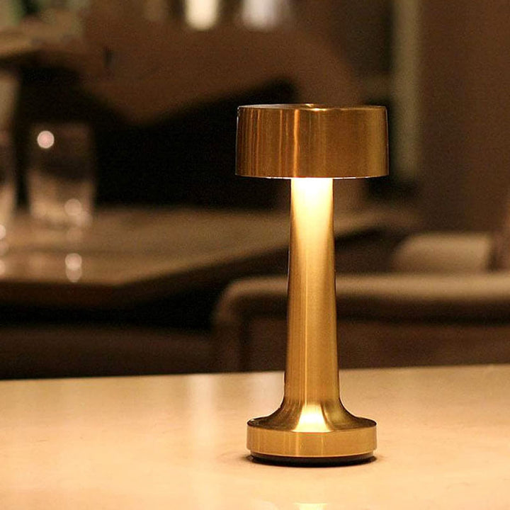 Modern Dimmerable Table Lamp - Victor-Gold-Cylinder-The Livary