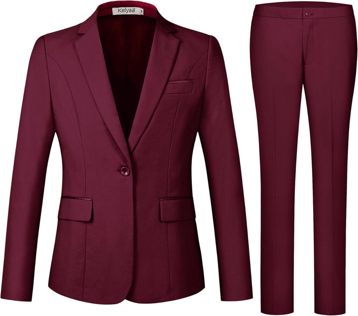 Blazer and Trousers Set - Verona-Bordeaux-XS-The Livary