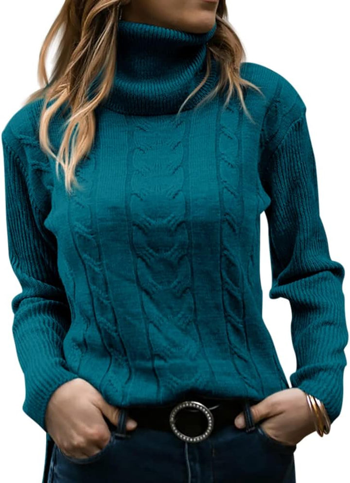 Stylish Knitted Women's Turtleneck - Denise-Apricot-S-The Livary