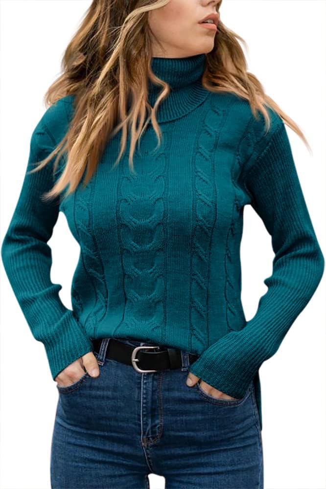 Stylish Knitted Women's Turtleneck - Denise-Apricot-S-The Livary