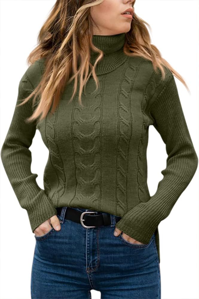 Stylish Knitted Women's Turtleneck - Denise-Apricot-S-The Livary