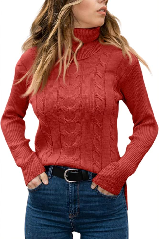 Stylish Knitted Women's Turtleneck - Denise-Apricot-S-The Livary