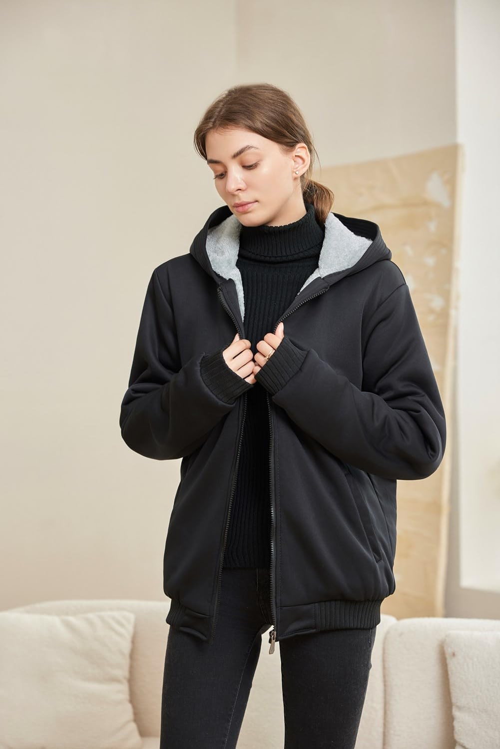 Comfortable Ladies Winter Fleece Vest - Gemma-Black-S-The Livary