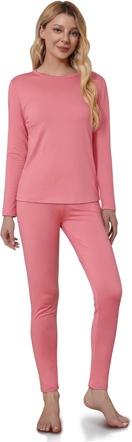 Thermal Underwear for Women - Sophie-Coral Pink-XS-The Livary