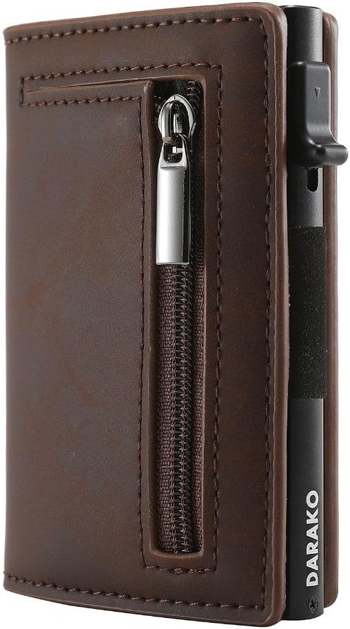 RFID-Protected Slim Wallet – CoreSlide-Brown-The Livary