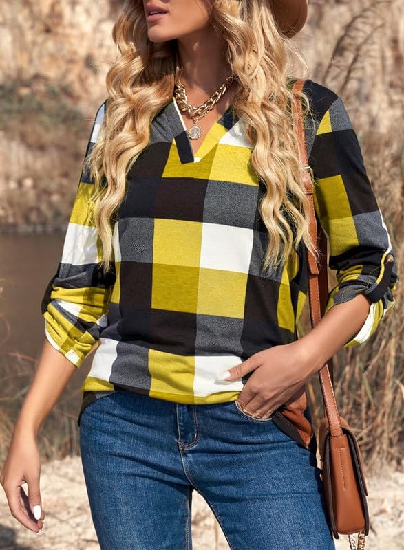 Stylish Casual Checked Ladies' Blouse - Lara-Black-S-The Livary