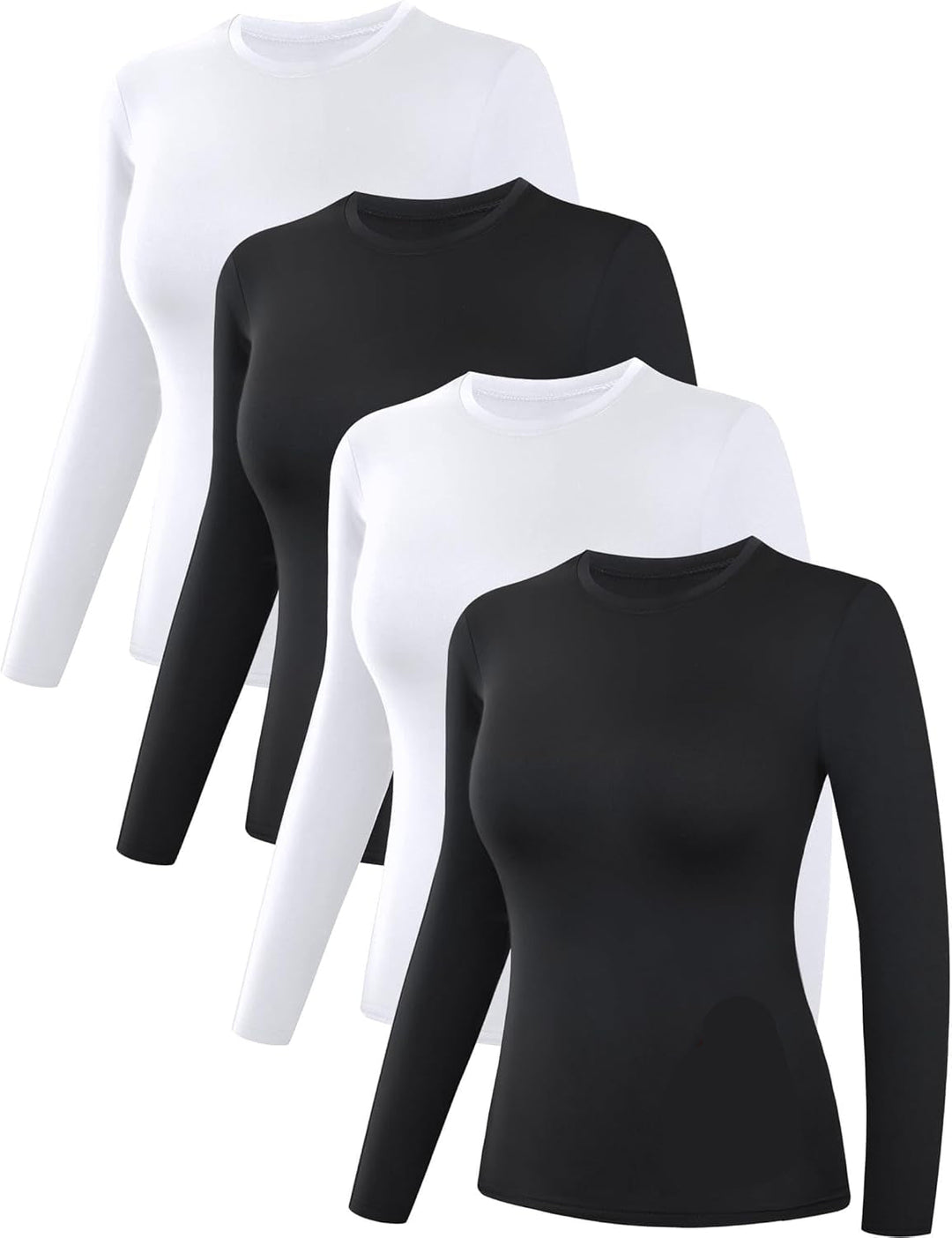 Thermal Shirts for Women - Luna (4-pack)-2 Black 2 White-XS-The Livary