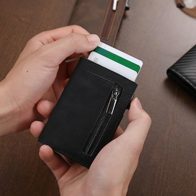 RFID-Protected Slim Wallet – CoreSlide-Black-The Livary