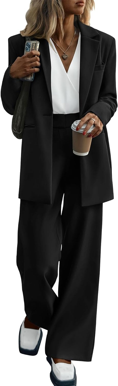Stylish Blazer and Trouser Set - Mia-Black-S-The Livary