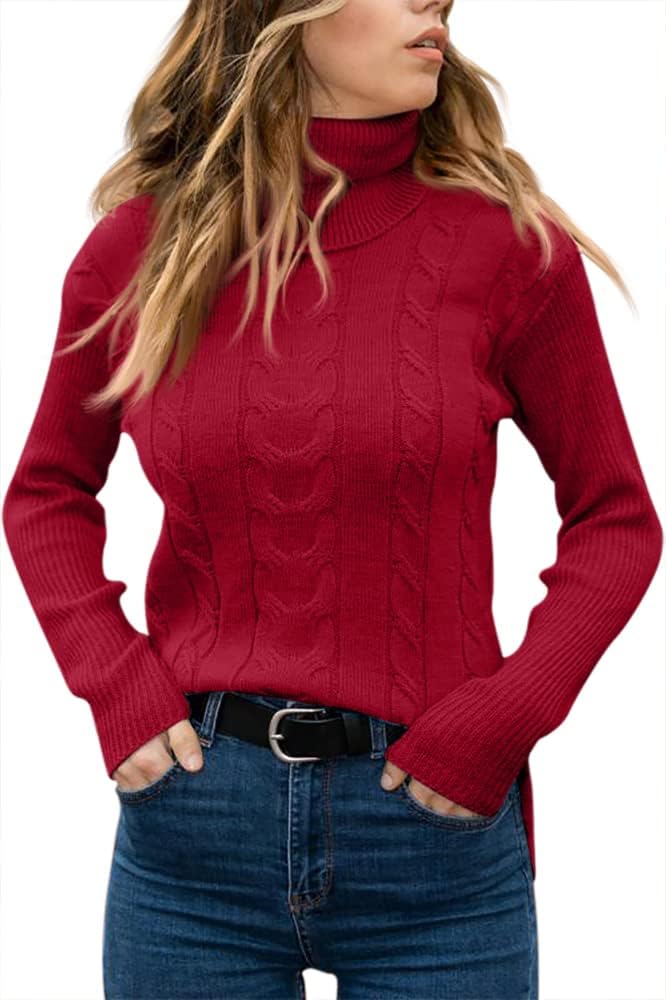 Stylish Knitted Women's Turtleneck - Denise-Apricot-S-The Livary