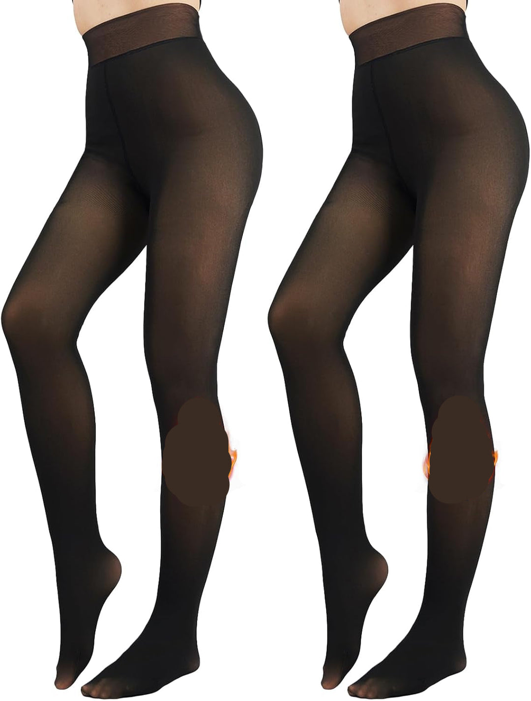 Fleece-lined Tights - Nova-Black + Black-XS-The Livary