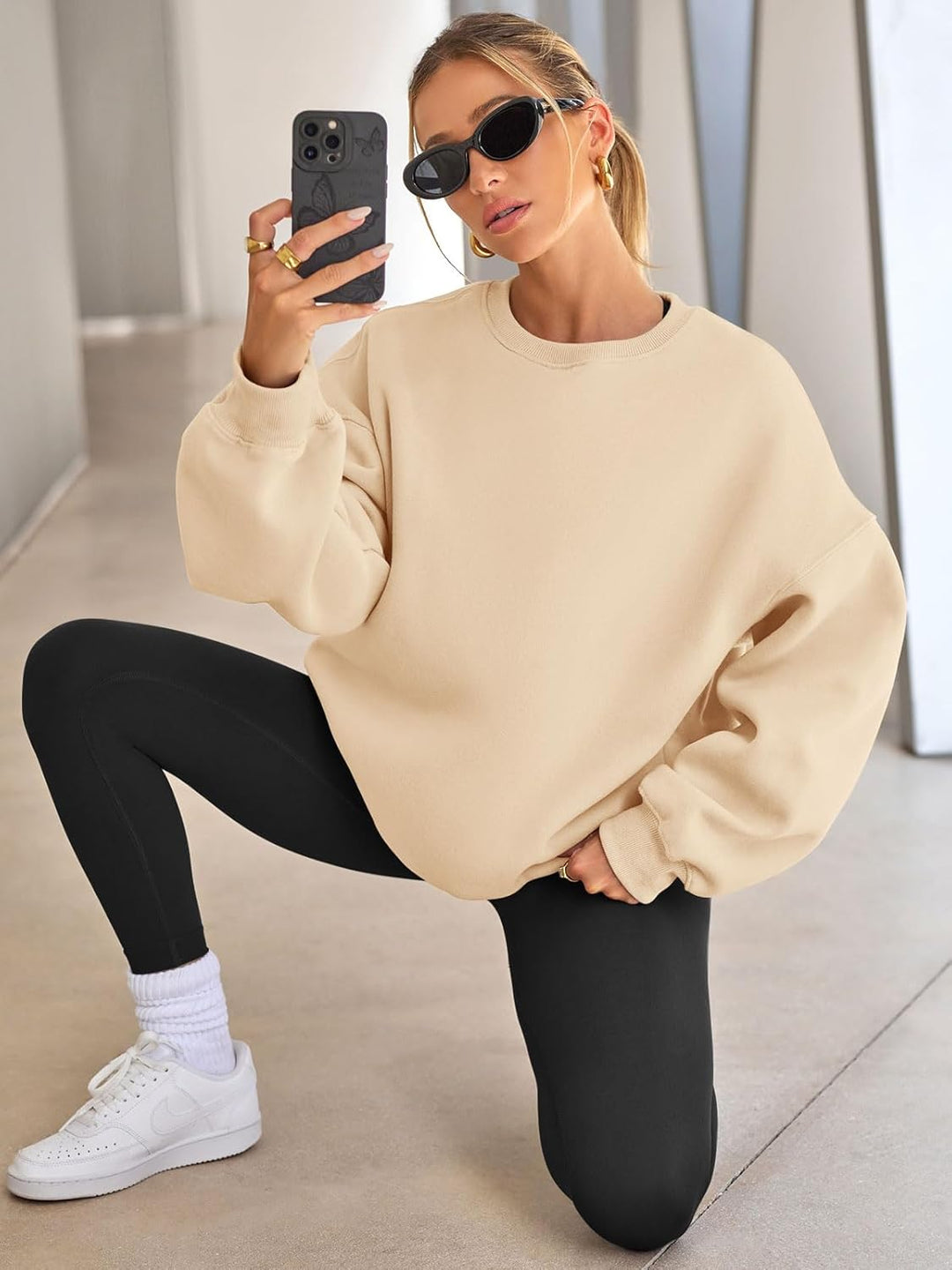 Comfortable Oversized Women's Sweater - Ella-Apricot-S-The Livary
