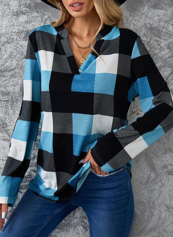 Stylish Casual Checked Ladies' Blouse - Lara-Black-S-The Livary