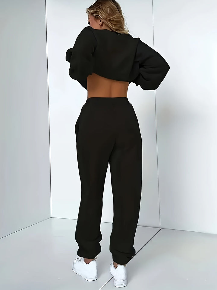Comfortable Ladies' Tracksuit - Ivy-Black-S-The Livary