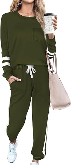 Luxury 2-Piece Jogging Outfit - Lisa-Olive green-S-The Livary