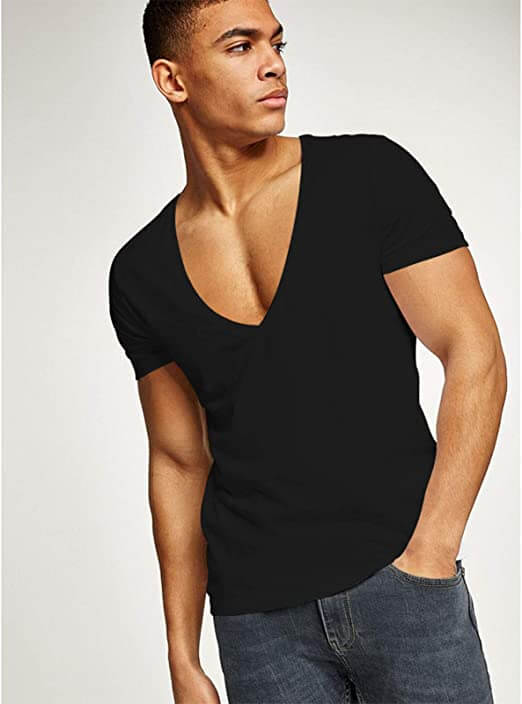 Casual & Figure-hugging Men's V-neck T-shirt – Jonas-Black-S-The Livary