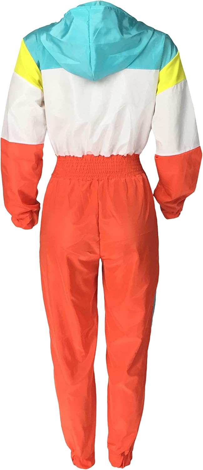 Retro Women's Windbreaker Jumpsuit - Elodie-Pink-S-The Livary