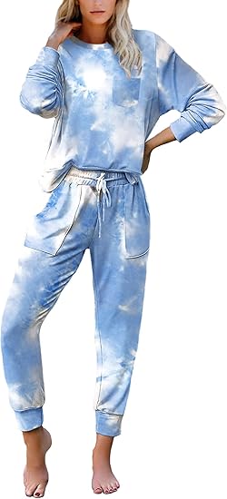 Comfortable Lounge Set - Emma-Blue Tie Dye-S-The Livary