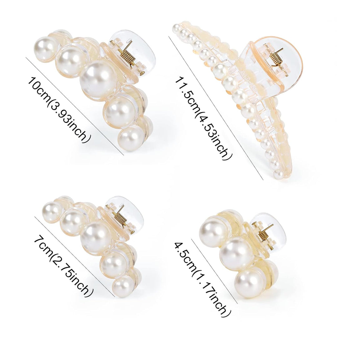 Stylish Pearl Hair Clips - 4-Pack-Set 1-The Livary