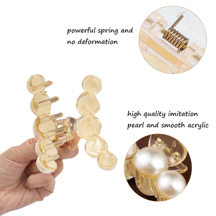 Stylish Pearl Hair Clips - 4-Pack-Set 1-The Livary
