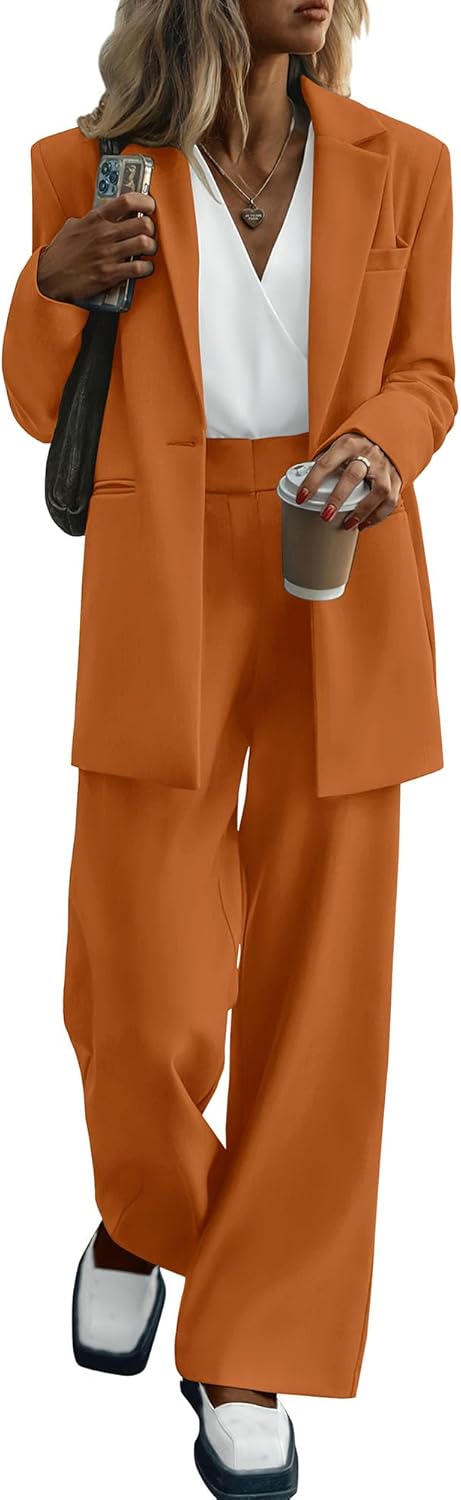 Stylish Blazer and Trouser Set - Mia-Brown-S-The Livary