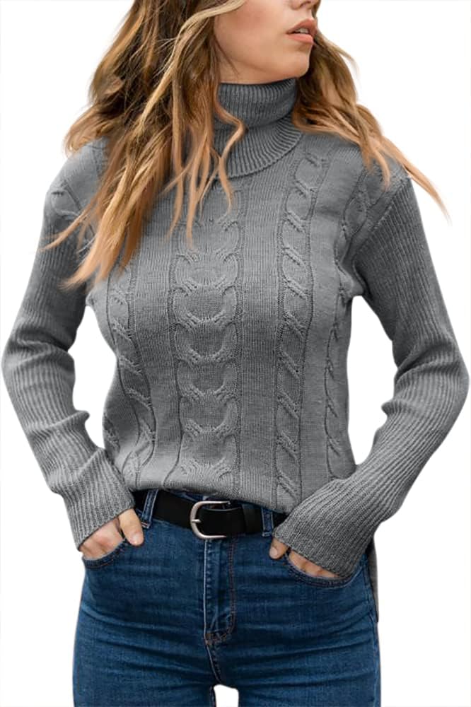 Stylish Knitted Women's Turtleneck - Denise-Apricot-S-The Livary