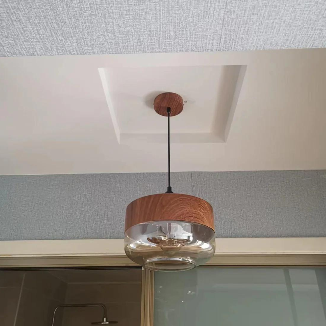 Stylish Scandinavian Wooden Ceiling Lamp - NordLuna-Type A-The Livary